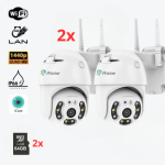 2бр IP въртяща безжична камера 5MPX- 4+4LED+2бр SD карта 64gb iCsee