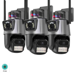 3бр Външна WiFi камера с два обектива 2x 6MP 12 MP с изкуствен интелект