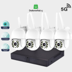 СИСТЕМА ЗА ВЪНШЕН МОНТАЖ С 4 БРОЯ 5MPX WIFI УПРАВЛЯЕМИ КАМЕРИ И 8 КАНАЛЕН DVR