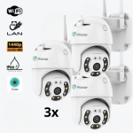 3бр IP въртяща безжична камера Privine 5MPX- 4+4LED iCsee