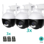 3бр Куполна камера - тип сфера 6MP 4LED + 3бр SD карта 64gb