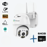 IP въртяща безжична камера 5MPX- 4+4LED+SD карта 64gb iCsee