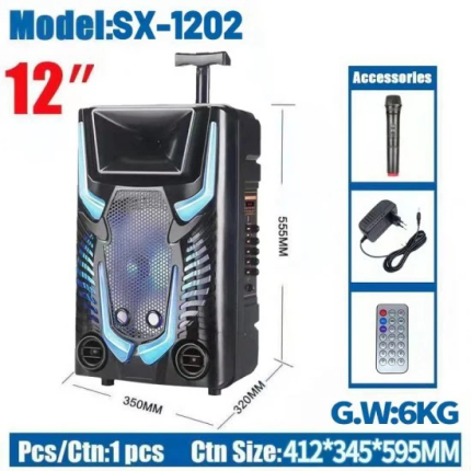 Караоке тонколона с Bluetooth SX-1202 12“ и микрофон