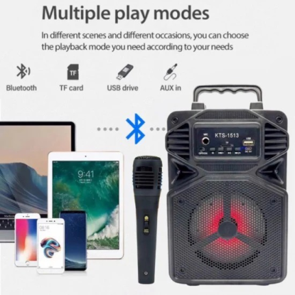 Караоке тонколона с Bluetooth KTS-1513 4“ и микрофон