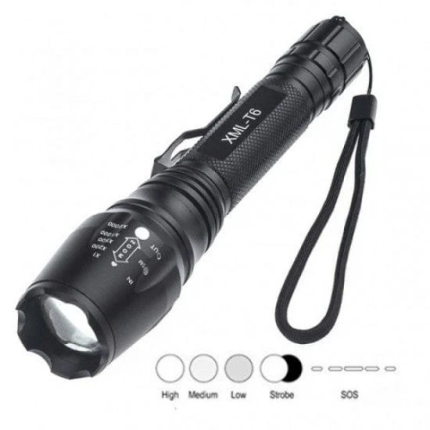 Мощен акумулаторен зомиращ led фенер zoom t6-1000l