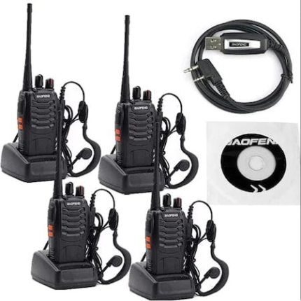 Комплект 4 бр. Радиостанция baofeng talkie bf-888s, uhf 400-470mhz, 16ch