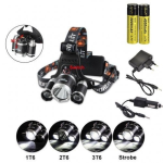 Мощен троен LED Челник RJ-3000 - Image 2