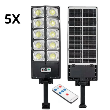 5бр Соларна улична лампа широкоъфълна 1800W IP65