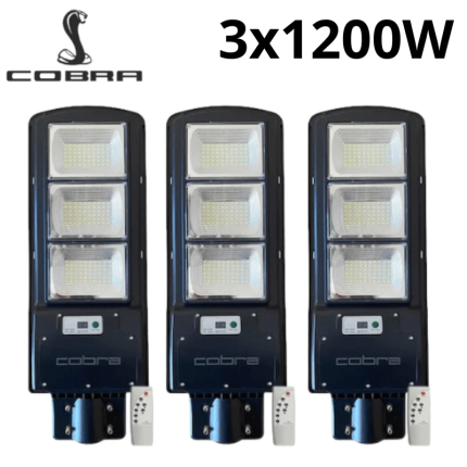 Соларна улична лампа Cobra 1200W 3бр.