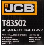 Крик крокодил 3т с педал JCB ,T83502 (145-500mm) - Image 6
