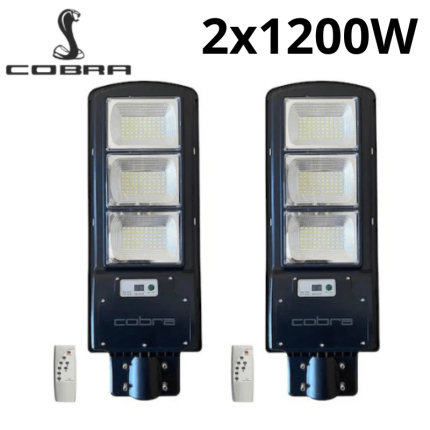 Соларна улична лампа Cobra 1200W 2бр.