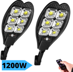 Соларна улична лампа Cob 1200w със стойка и дистанционно 2БР.