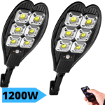 Соларна улична лампа Cob 1200w със стойка и дистанционно 2БР.