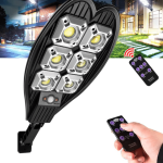 Соларна улична лампа Cob 1200w със стойка и дистанционно 3БР - Image 6