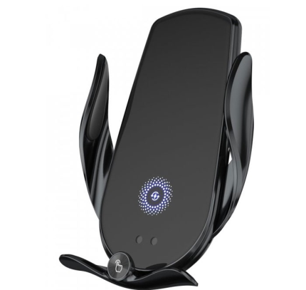 Поставка за телефон с Wireless Charger - Черна