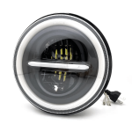 Комплект Кръгли LED фарове 7″ 70W H4 букса, къси, дълги, дневни и мигач T102 - Image 5