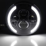 Комплект Кръгли LED полски фарове 7″ 70W H4 букса, къси, дълги, дневни и мигач - Image 2