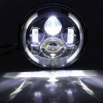 Комплект Кръгли LED полски фарове 7″ 70W H4 букса, къси, дълги, дневни и мигач - Image 4