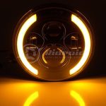 Комплект Кръгли LED полски фарове 7″ 70W H4 букса, къси, дълги, дневни и мигач - Image 5