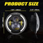 Комплект Кръгли LED полски фарове 7″ 70W H4 букса, къси, дълги, дневни и мигач - Image 7