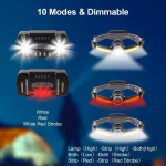 Челник със сензор KXK668 LED COB/LED CREE с 10 режима - Image 2