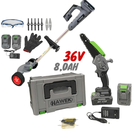 rezachkatrimerstahlmayerhawek.png АКУМУЛАТОРЕН ВЕРИЖЕН ТРИОН 24V 4AH С 15 СМ+Акумулаторен тример STAHLMAYER PRO 36V 8Ah с колелца - Image 1