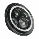 Комплект Кръгли LED фарове 7″ 70W H4 букса, къси, дълги, дневни и мигач - Image 4