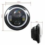 Комплект Кръгли LED фарове 7″ 70W H4 букса, къси, дълги, дневни и мигач - Image 5