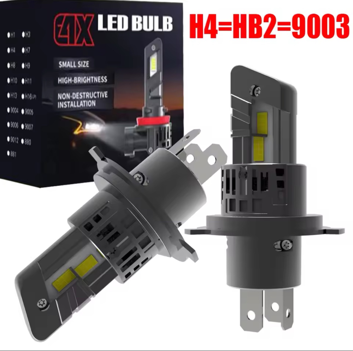 viber_image_2025-02-10_22-09-52-583.jpg 200W LED Диодни крушки H4 12V +300% Светлина Крушки за Директен Монтаж - Image 1