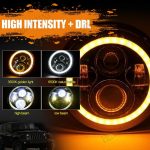 Комплект Кръгли LED фарове 7″ 70W H4 букса, къси, дълги, дневни и мигач - Image 6