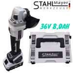 Акумулаторен Ъглошлайф 36V 8,0AH STAHLMAYER 125мм Безчетков Шлайф+Подарък 5бр диск за метал 125мм - Image 2