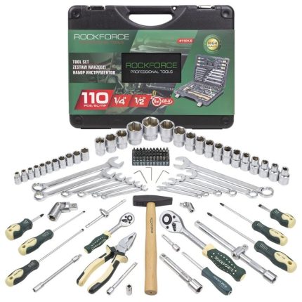 Комплект гедоре 1/2" & 1/4" ,  110 части ROCKFORCE ,41101-5