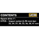 КОМПЛЕКТ ДЪЛБОКИ УДАРНИ ВЛОЖКИ 6-СТЕННИ 1" (22 – 41 ММ) 8 ЧАСТИ JCB 8081-5MPB - Image 4