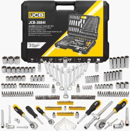Комплект Гедоре 216ч JCB 1/4“3/8“1/2“