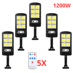 5бр.LED COB Соларна сензорна лампа 1200W с дистанционно