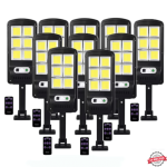 10бр.LED COB Соларна сензорна лампа 1200W с дистанционно