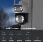 Двойна водоустойчивa камера 12MP ( 6MP + 6MP ), ICSee, Бяла/Черна - Image 5