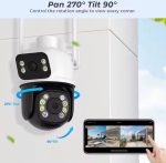 Двойна водоустойчивa камера 12MP ( 6MP + 6MP ), ICSee, Бяла/Черна - Image 6
