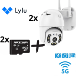 2бр IP въртяща безжична камера  8MPX- 4+4LED +2бр SD карта 64gb YCC365+