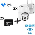 2бр IP въртяща безжична камера  8MPX- 4+4LED +2бр SD карта 128gb YCC365+