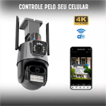 Външна WiFi камера с два обектива 2x 6MP 12MP с изкуствен интелект +SD 64 GB - Image 2
