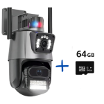 Външна WiFi камера с два обектива 2x 6MP 12MP с изкуствен интелект +SD 64 GB