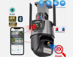 Външна WiFi камера с два обектива 2x 6MP 12MP с изкуствен интелект +SD 64 GB - Image 6