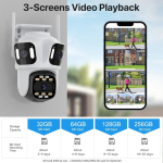 Тройна Външна WiFi Камера P15 с три екрана 3MP+3MP+6MP, ICSee, Бяла - Image 4