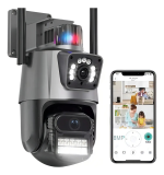 Външна WiFi камера с два обектива 2x 6MP 12MP с изкуствен интелект +SD 64 GB - Image 9