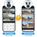 Тройна Външна WiFi Камера P15 с три екрана 3MP+3MP+6MP, ICSee, Бяла - Image 5