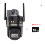 Тройна външна WiFi камера P12 – 36MP, ICSee +SD 128 GB