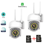 2бр Безжична камера ICSEE 36 led с подарък  2бр SD карта 128gb