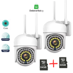 2бр Безжична камера ICSEE 36 led с подарък  2бр SD карта 64gb