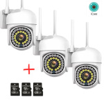 3бр Безжична камера ICSEE 36 led с подарък  3бр SD карта 128gb